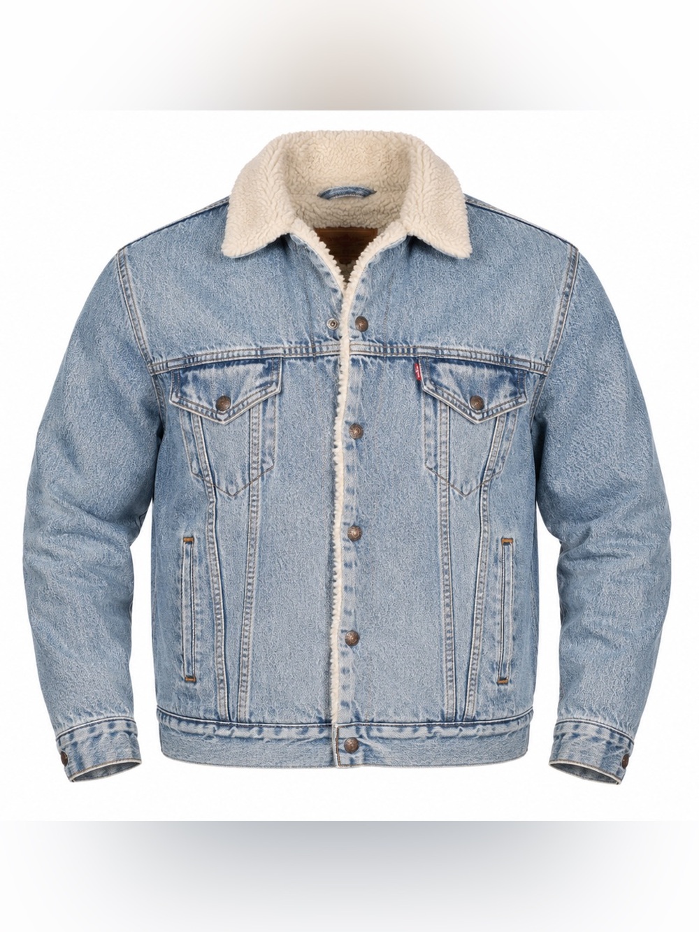 LEVIS Vintage Trucker Snap-button Sherpa Mens Rancher Jean Jacket